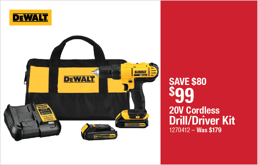 20V Cordless Drill/Driver Kit